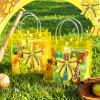 Chivertion 20 Pcs Bow Softball Party Favors Softball Snack Bags 8 x 8 x 3 Inch Bow Gift Treat Bags with Handle for Sport Team Party Decorations Birthday Gifts view 3