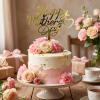10pcs Happy Mother's Day Cake Topper Gold Acrylic Mirror Engraving Happy Mothers' Day Heart shape Cake Topper for Mother's Day Birthday Party Dessert DIY Decor Supplies view 2
