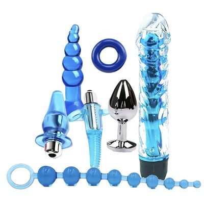 7-Piece Set of Blue Silicone Bedroom Fitness Trainer with Enhanced Muscle Endurance,Powerful New Special Portable Accessory -Training Accessories- D6