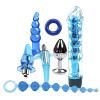 7-Piece Set of Blue Silicone Bedroom Fitness Trainer with Enhanced Muscle Endurance,Powerful New Special Portable Accessory -Training Accessories- D6 view 1