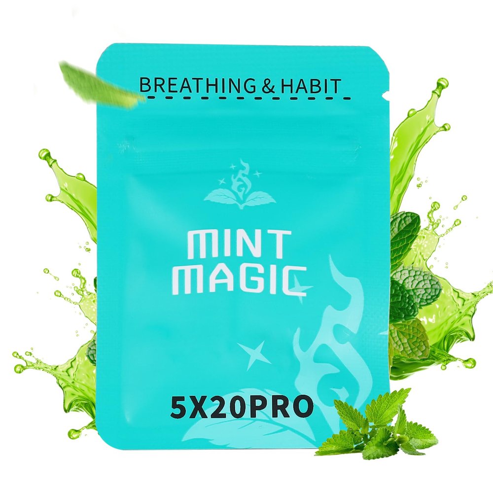 GLOMGORGE Breathing Necklace, Breathe Free Necklace for Stress Relief, Meditation & Relaxation, Anxiety Necklace Mindful Breathefree Calm Tool with Cotton Cores, Natural Switch from Bad Habit-Magic Mint