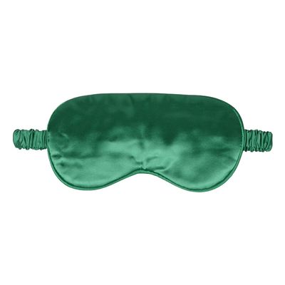 1 Pack Silk Sleep Mask, Soft Silk Eye Blindfold with Elastic Strap for Night Sleeping Travel and Nap, Unisex (Green)