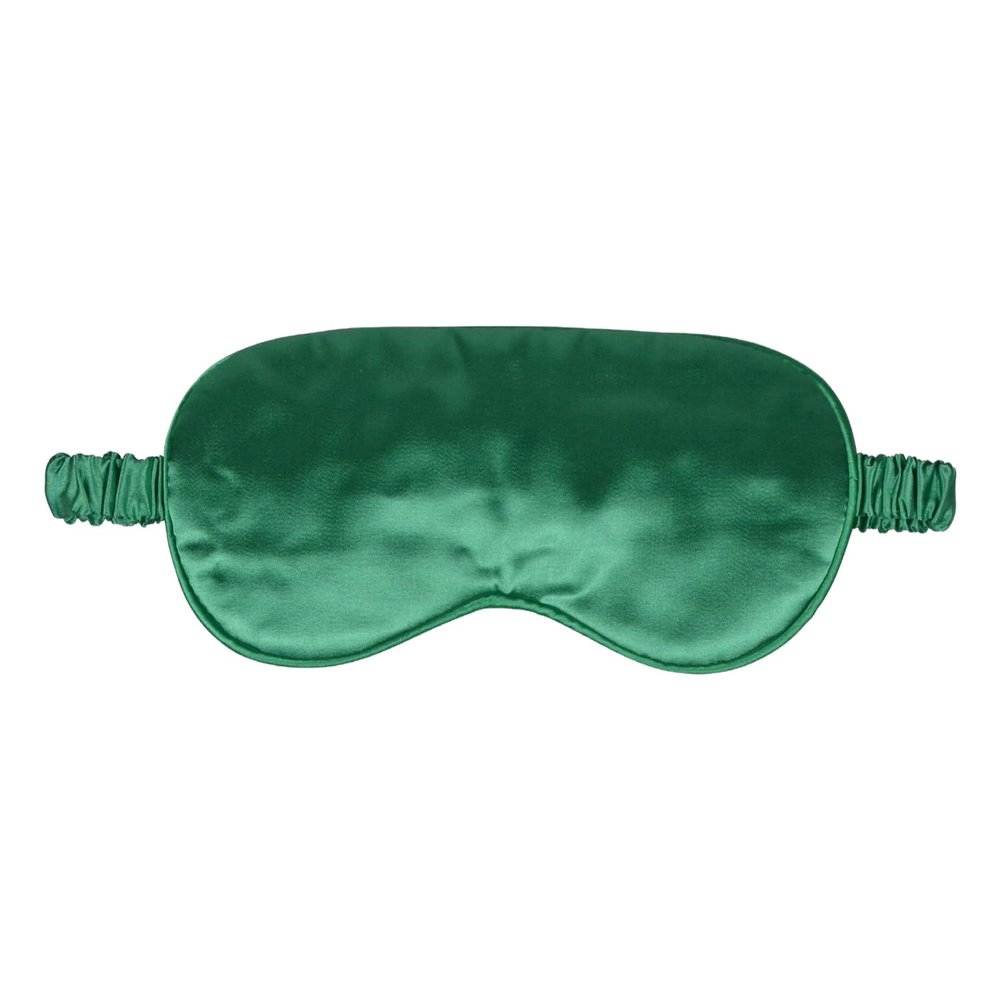 1 Pack Silk Sleep Mask, Soft Silk Eye Blindfold with Elastic Strap for Night Sleeping Travel and Nap, Unisex (Green)