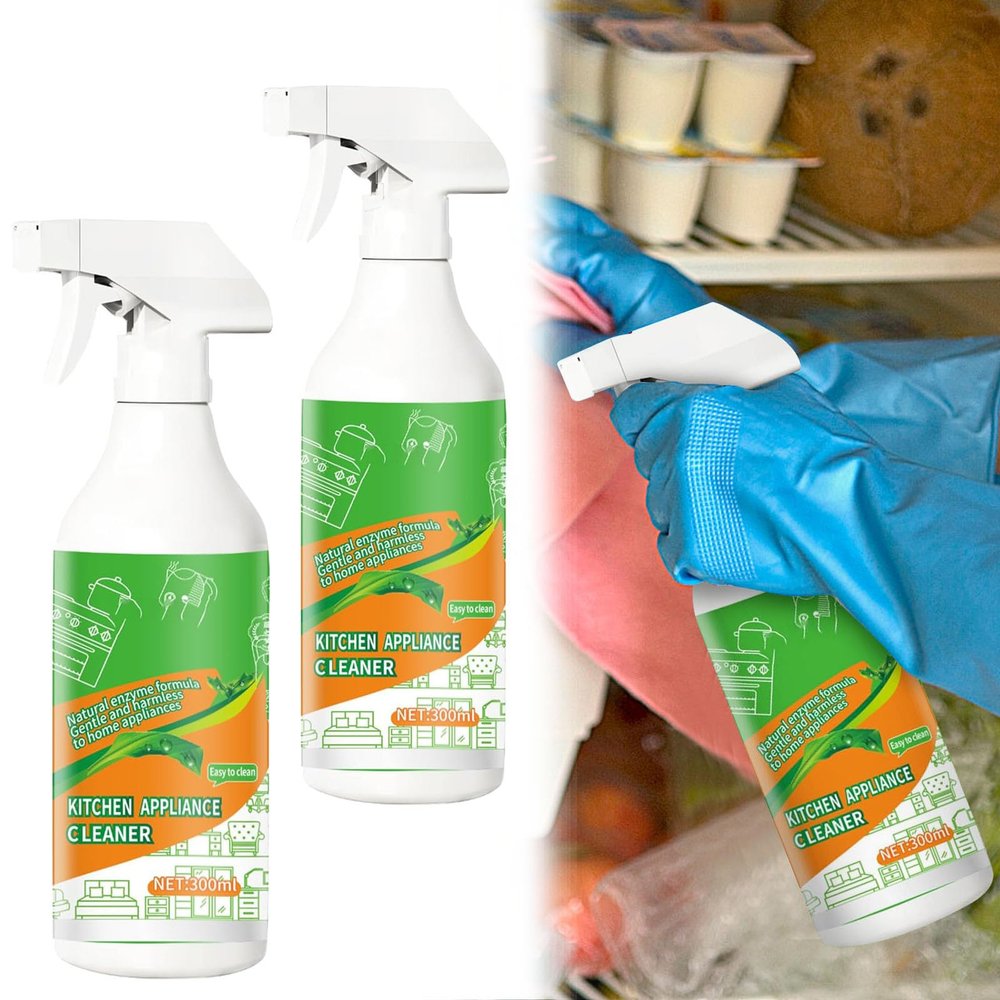 Natural Enzyme Multi-Purpose Cleaner, Heavy Duty Degreaser for Kitchen Appliances, Oven, Stove, Range Hood, All Household Surfaces, Easy Cleaning (2pc)