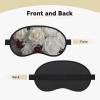 Sleep Mask Blackout Eye Mask for Ultralight Sleeping Night Blindfold White Silk Rose Wedding Flowers Eye Covers Luxury Silk Eye Masks with Elastic Strap Travel Eye Shade Cover for Men Women view 2