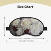 Sleep Mask Blackout Eye Mask for Ultralight Sleeping Night Blindfold White Silk Rose Wedding Flowers Eye Covers Luxury Silk Eye Masks with Elastic Strap Travel Eye Shade Cover for Men Women view 4