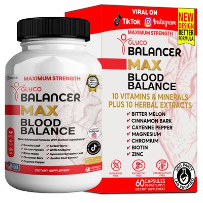 GREENVIFY Glyco Balancer Max Blood Balance, Premium Glucose and Cardiovascular Wellness Support, 60 Capsules