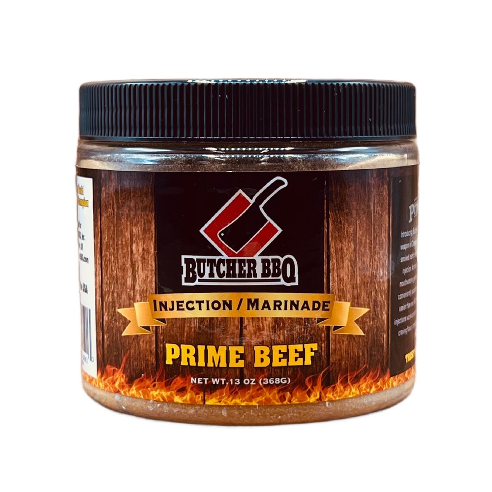 Butcher BBQ Prime Beef Injection, BBQ Marinade for Tender & Juicy Brisket, Competition-Grade Seasoning, Gluten Free, 13 oz Jar