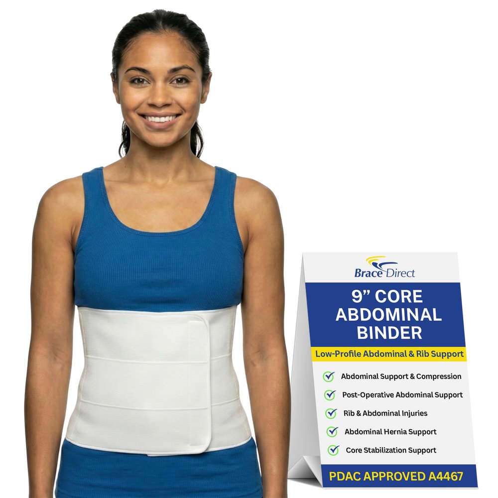 Brace Direct Breg Abdominal Binder 9 & 12 A4467 - Adjustable Compression for Rib & Abdomen Injuries, Post-Op Support - Breg