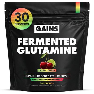 Gains in Bulk L-Glutamine Powder, Cherry Limeade, 30 Servings