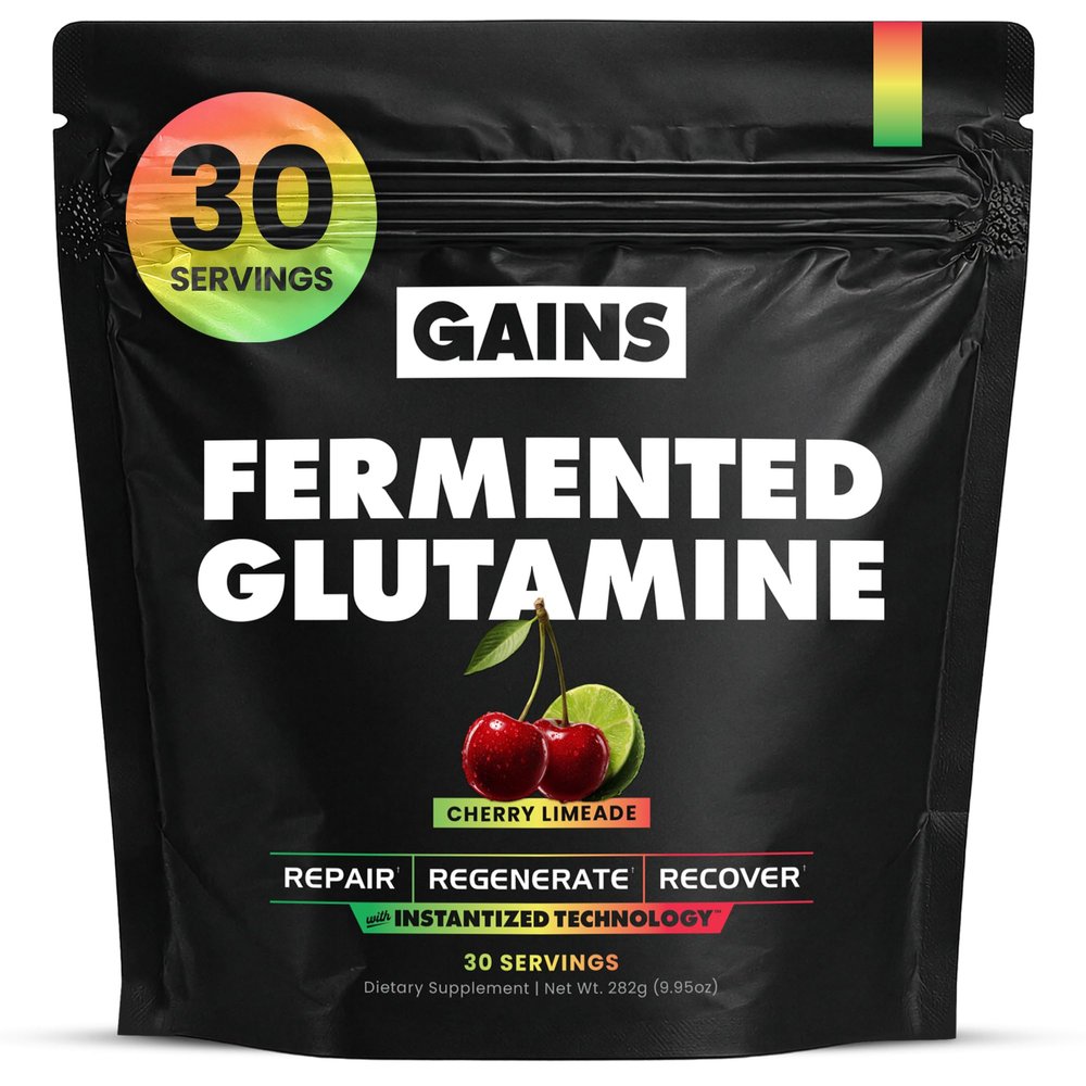 Gains in Bulk L-Glutamine Powder, Cherry Limeade, 30 Servings