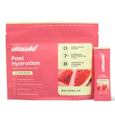 Clean Electrolytes Powder Packets No Sugar Added, 8 Vitamins & 7 Electrolytes Drink Mix Hydration Powder, Zero Sugar Added Hydrate Single Serve Travel Packs, 15 Water Hydration Packets, Watermelon