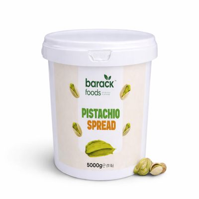 Barack Foods Pistachio Spread, 50% Pistachio, Smooth & Rich Nut Spread for Baking & Desserts, Bulk Professional Size, 5000g (11 lb)
