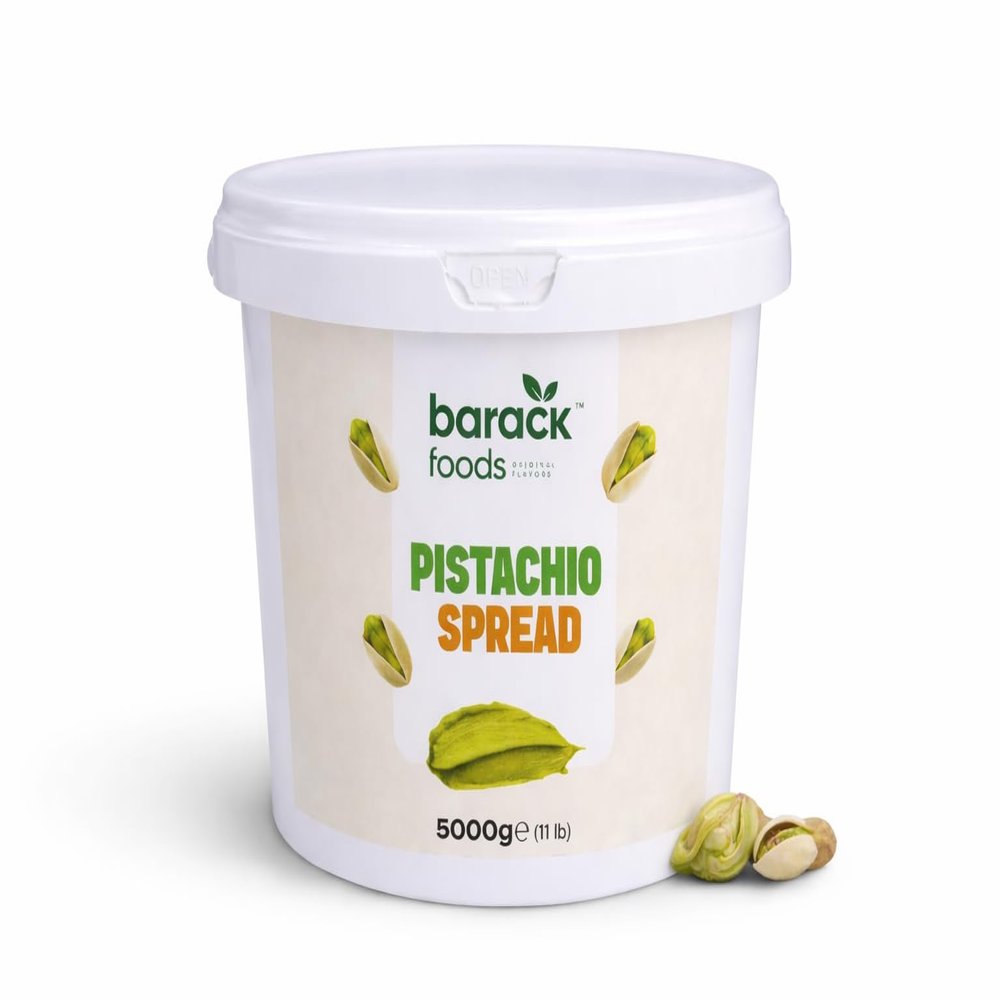 Barack Foods Pistachio Spread, 50% Pistachio, Smooth & Rich Nut Spread for Baking & Desserts, Bulk Professional Size, 5000g (11 lb)