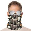 100% BLUE COLLAR Floral Cattle Highland Cow (3) Headband Headwear Face Scarf Mask Dust Protection Windproof for Summer Running Fishing for Adults view 2