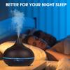 550ml ultrasonic Aromatherapy Essential Oil Diffuser with Remote Control, Dark Wood Grain, Including 6 Essential Oils, 4 Timer Settings, LED Light, Cold Mist humidifier view 2