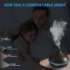 550ml ultrasonic Aromatherapy Essential Oil Diffuser with Remote Control, Dark Wood Grain, Including 6 Essential Oils, 4 Timer Settings, LED Light, Cold Mist humidifier view 3