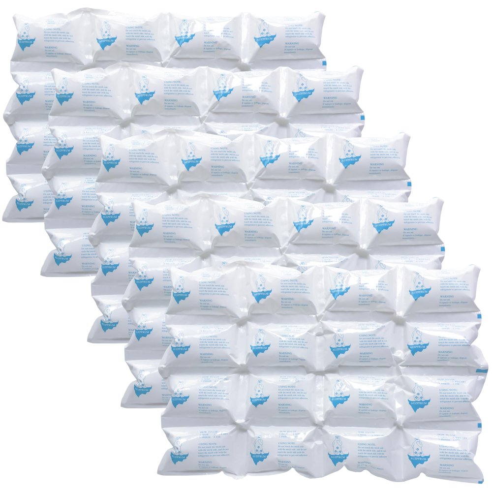 AUZPFRUM Shipping Ice Packs for Coolers | 24+ Hour Long Lasting Cold Gel Ice Pack for Food | 5 Sheets - 80 Cells | Paquete de Hielo Seco para Envo | Reusable Freezer Block Bricks for Cool Cooler
