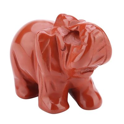 Phefop Jade Stone Elephant, Green 1.5inch Healing Stone Elephant Figurine Crude Crystal Animal Figurine for Wealth Success Energy Meditation Lovers (red,)