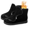 bumuam Diabetic Shoes for Women's Extra Wide, Warm Slip-on Winter Boots with Adjustable Closures, Comfortable Non Slip Walking Slippers for Elderly Women Black B 8 view 1