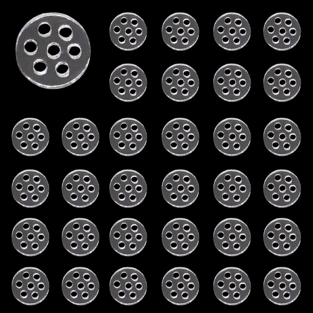 30 Pack 8mm High Borosilicate Glass Screens Filter Set with 7 Holes