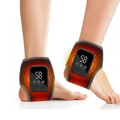 1Pair Ankle Heating Pad, Footrevive 2-in-1 Foot Massager, 3 Massage Modes and 3 Heat Levels, Adjustable Strap System for All Shapes and Sizes