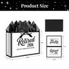 JWSCYSY 12.6" White and Metallic Black Retirement Gift Bag with Tissue Paper, Retired 2026 Gift Bag with Greeting Card for Men Women Retirement Party Decorations Supplies view 2