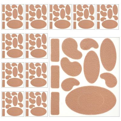 12 Sheets Moleskin for Feet Blisters, Comfortable Adhesive Blister Prevention Pads, Different Shapes Heel Blister Prevention for Unsuitable Shoes Padding Hiking