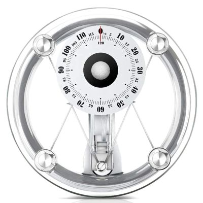 Analog Bathroom Scales, Round Tempered Glass, Weighing Range 264 lbs/120 kg, 155mm Large Dial, Easy to Read Measurements for Home and Pharmacy