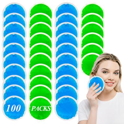100 Pack Small Ice Packs for Injuries Reusable,Hot and Cold Gel Soft Ice Packs for Face,Eyes,Neck,Wisdom Teeth,Foot,Headache,Allergies,Shoulder Pain Relief for Kids (Multicolor, 100)