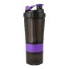 3 Layer Shaker Bottle Protein Mixing Shake Cup Sports Fitness Water Scaled Plastic Bottles With Medicine Box(Purple) view 1