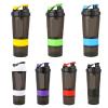 3 Layer Shaker Bottle Protein Mixing Shake Cup Sports Fitness Water Scaled Plastic Bottles With Medicine Box(Purple) view 3