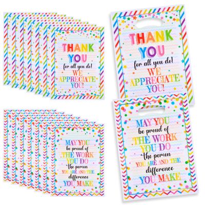 100 PCS Employee Appreciation Gift Bags with Handles, Colorful Small Thank You Gift Bag, Team Goodie Treat Bags for Teachers Employees or Coworkers