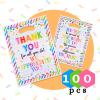 100 PCS Employee Appreciation Gift Bags with Handles, Colorful Small Thank You Gift Bag, Team Goodie Treat Bags for Teachers Employees or Coworkers view 2