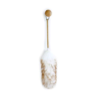 Feather Duster, Lambswool Duster with Solid Wooden Handle