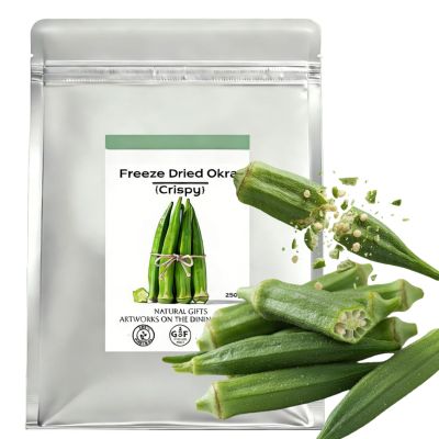 Freeze Dried Okra Crispy, Natural Healthy Snack, No Color Added, No Sugar Added, 250g