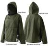 Aoximyouny Fabric & Mesh Mosquito Jacket - Lightweight Summer Adventure Clothing with Adjustable Hood & Storage Pocket Military Green Large view 4