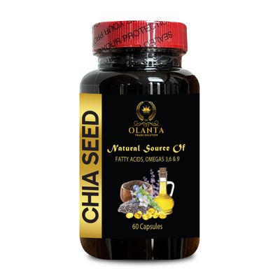 OLANTA TRADE SOLUTION Chia Seed Pills with Omega 3 Fatty Acids, Fiber and Antioxidant Vitamins for Daily Energy Support 1 Bottle 60 Capsules
