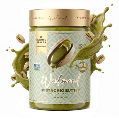 Walmond Pistachio Butter Spread, Wild Afghan Pistachios, Unsweetened Pistachio Cream for Dubai Chocolate, Knafeh & Baking, No Added Sugar, No Palm Oil, 8g Protein, Non-GMO, Keto Vegan, 16oz