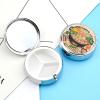 Round Hot Pot Cartoon Pattern Pill Organizer Pill Box 3 Compartment Portable Travel Medicine Case Daily Mini Compact Medicine Container Storage Vitamin Supplement Dispenser view 3