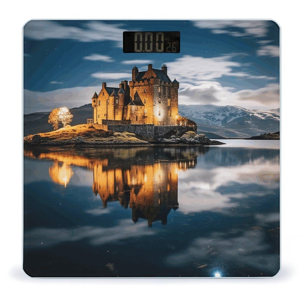 A Castle by The Lake Scale for Body Weight Digital Bathroom Scale Accurate Smart Weight Scales with Large Display Weighing Machine High Precision Scales