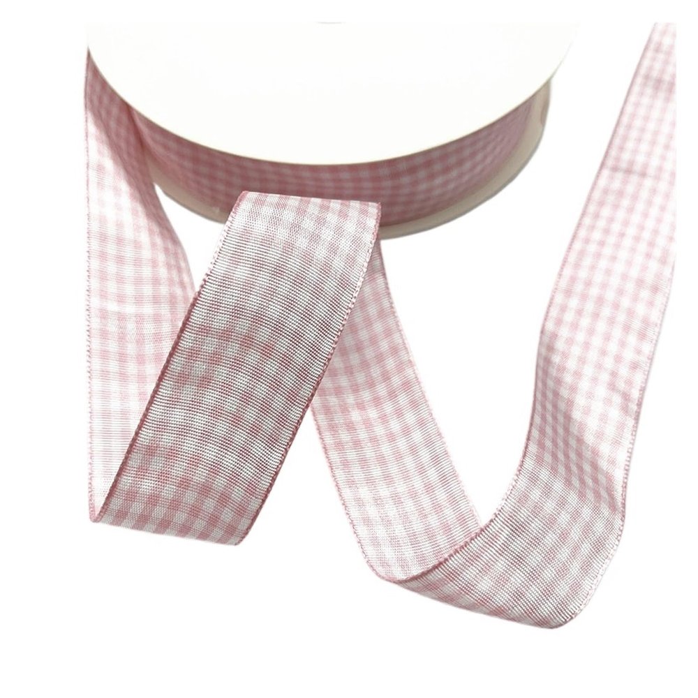 10yards 10mm 15mm 19mm 25mm Light Pink Lattice Plaid Ribbons Bow Ribbon Wrapping Christmas DIY Handmade Craft(19mm(10yards))