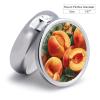 Round Sliced Peaches Pill Organizer Pill Box 3 Compartment Portable Travel Medicine Case Daily Mini Compact Medicine Container Storage Vitamin Supplement Dispenser view 2