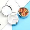 Round Sliced Peaches Pill Organizer Pill Box 3 Compartment Portable Travel Medicine Case Daily Mini Compact Medicine Container Storage Vitamin Supplement Dispenser view 3