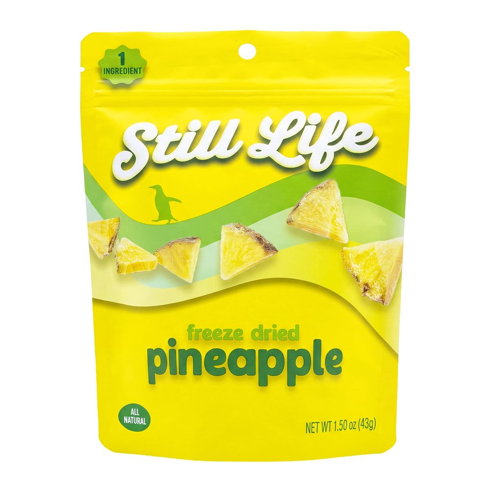 Still Life Freeze-Dried Organic Pineapple Diced, Real Fruit Snack, Single-Ingredient, No Sugar Added, No Preservatives, Healthy Crunchy Snack for Kids & Adults, Vegan, Gluten-Free (1 Pack, Pineapple)