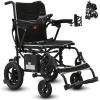 ROBTWOK Ultralight Electric Wheelchair for Adults & Seniors - 36lbs Foldable Power Wheelchair with 15-Mile Long Range, All-Terrain, SOS Button & LED Light, 265lbs Capacity, Airline Approved (Black) view 1
