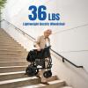ROBTWOK Ultralight Electric Wheelchair for Adults & Seniors - 36lbs Foldable Power Wheelchair with 15-Mile Long Range, All-Terrain, SOS Button & LED Light, 265lbs Capacity, Airline Approved (Black) view 2