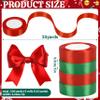 Hoplito 4 Rolls 1Inch Wide Christmas Ribbons Total 100 Yards Holiday Satin Ribbons Fabric for DIY Craft Gift Wrapping and Christmas Party Festival Decorations, Red & Green view 2