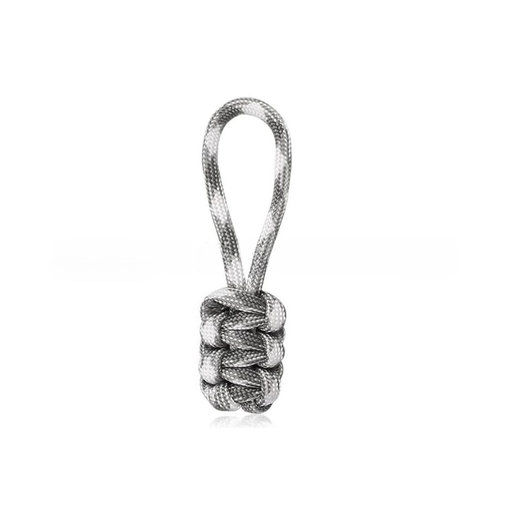 10 Pcs Zipper Pulls Nylon Rope Braided Zipper Extension Pendants Zippers Pull Tab Replacement for Backpack, Jackets(Grey-White)