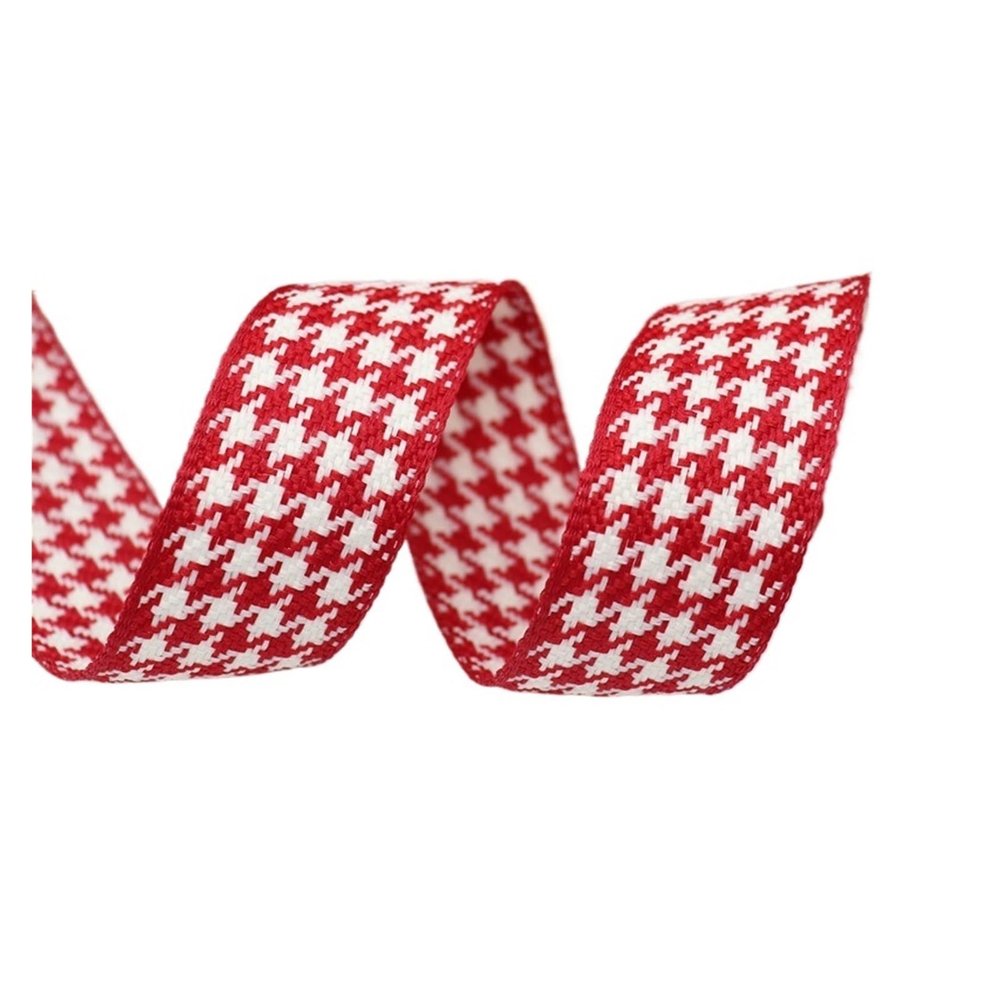 10 Yards 1" 25MM/1.5'' 38MM Cotton Linen Lattice Printed Grosgrain Ribbons for Hair Bows DIY Handmade Materials(Color8,25MM)